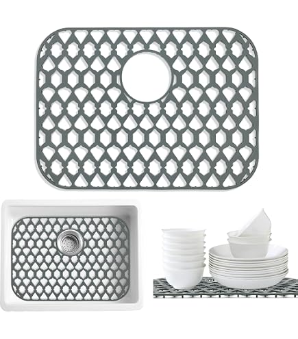 2 Pièces Tapis Evier Cuisine Caoutchouc TPR Tapis d'évier 31,4 x 26 cm Protege Evier Cuisine