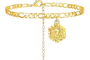 Sora Tuki Ankle Bracelets for Women Silver Initial Anklet Gold Letter Anklet with Initials Silver Anklets for Women Gold Anklet Bracelets Initial Jewelry
