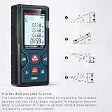 HANMATEK LM50 165ft/50m Laser Distance Meter with 2 Bubble Levels IP54 Backlit view 6