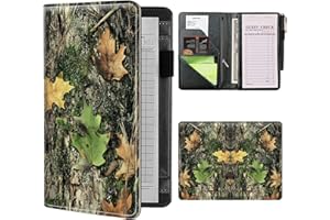BWEGRHE Server Books for Waitress Waiter with Zipper Pocket, Camo Tree Cute Server Book for Men & Women, Restaurant Server Pads Waitstaff Organizer Guest Check Presenters Server Wallet Money Holder