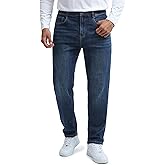 Cotrasen Men's Jeans Regular Fit Stretch Denim Pants Straight Classic Casual Pants