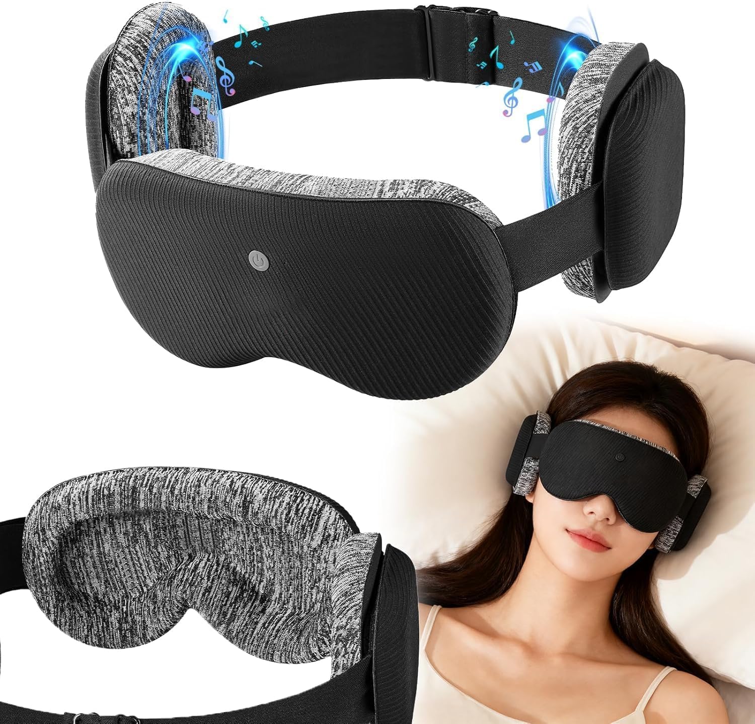 Photo 1 of 3D Bluetooth Sleep Mask with Voice Control,Eye Mask Headphones for Women Men 100% Pressure-Free & BlockOut,Wireless Cotton Mask for Side Sleepers Travel