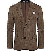 PJ PAUL JONES Men Tweed Blazer Wool Herringbone Sport Coat Jacket Vintage Blazers Suit Jackets