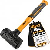 Mutt Tools 8 oz Dead Blow Hammer - Deadblow Mallet Soft Face | 8 Ounce, Steel Shot Fill, Non-Marring, Compact Size, Rebound Free