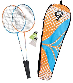 Talbot-Torro Badminton-Set 2-Attacker, 2 Schläger, 2 Federbälle, in wertiger Tasche
