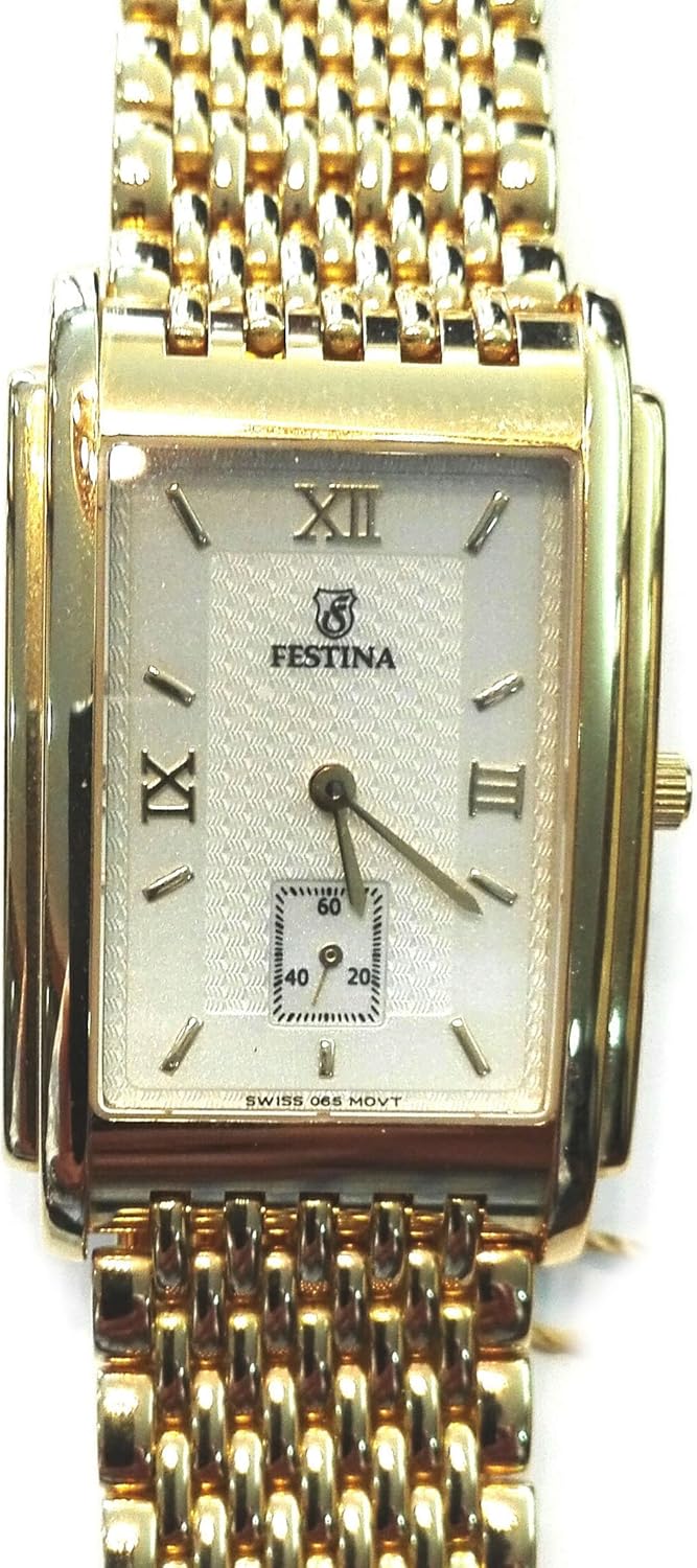 Festina Gold F0474/1 18 Carat Gold Men’s Watch Rectangular Model