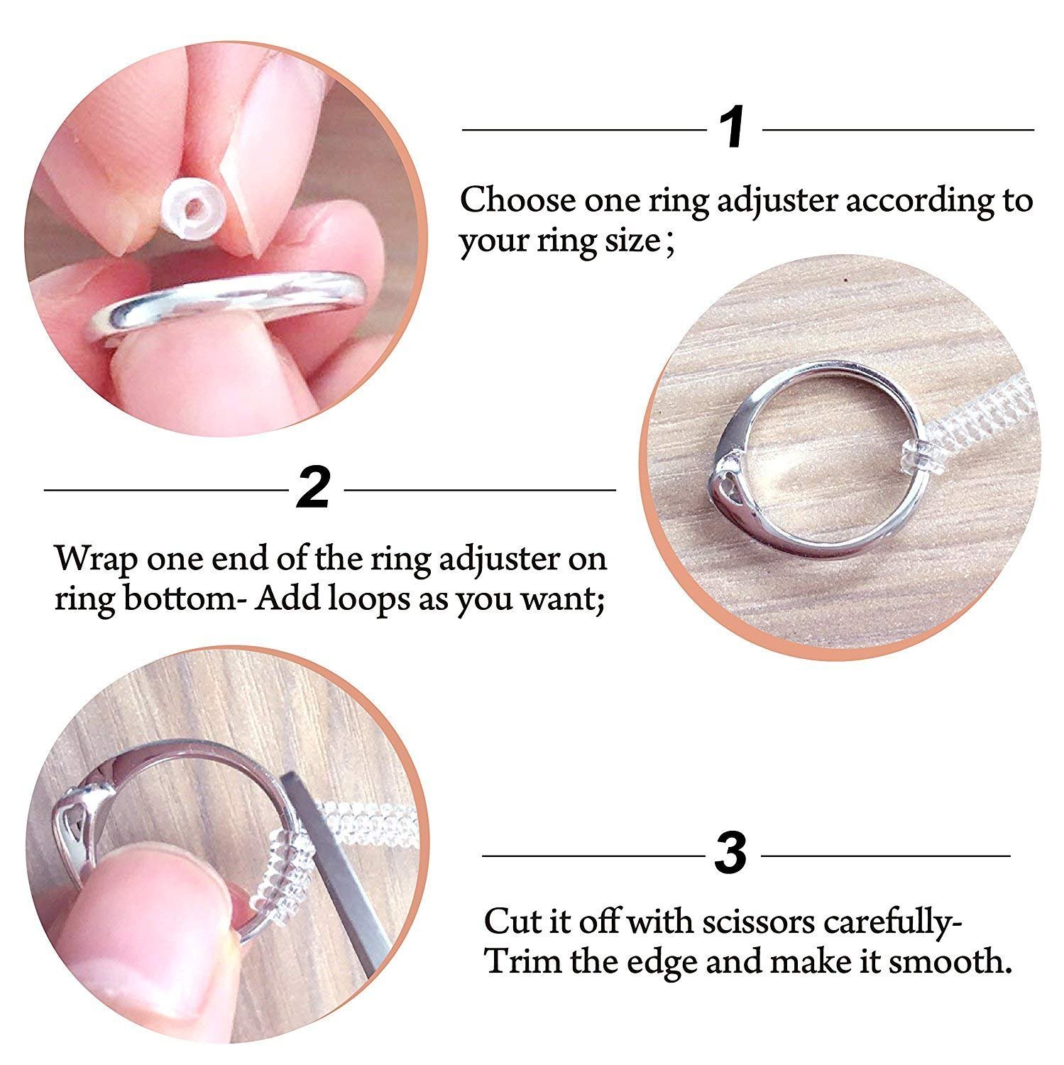 Home JewelryMaking Findings Invisible Ring Size Adjuster for Loose