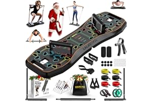LALAHIGH Push Up Board,36 in 1 Home Gym Equipment with Ab Roller Wheel & Resistance Bands, Portable Foldable Workout Board for Full Body Strength Training Men Women