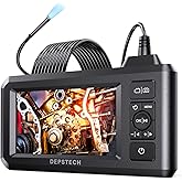 DEPSTECH 5.5mm Industrial Endoscope, 1080P Digital Borescope Inspection Camera with 4.3" Screen, IP67 Waterproof Snake Camera with Lights,16.5FT Semi-Rigid Cable, 32GB Card &Photo Capture,Helpful Tool
