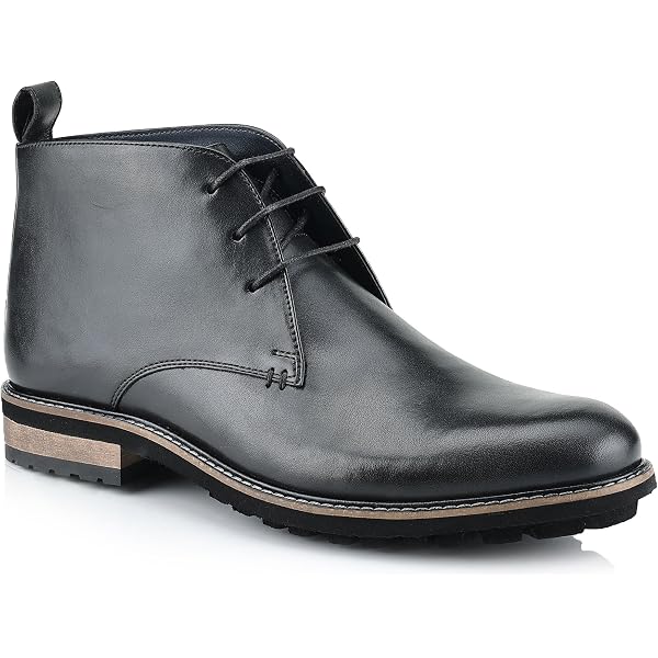 TOMMY HILFIGER Mens Black Rawstin Cap Toe Lace-Up Dress Chukka Boots 8 M Amazon.com | Tommy Hilfiger Men main image 4