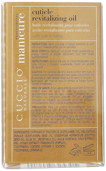 CUCCIO NATURALE REVITALIZING- HYDRATING OIL FOR REPAIRED CUTICLES OVERNIGHT – REMEDY FOR DAMAGED SKIN AND THIN NAILS – PARABEN /CRUELTY-FREE FORMULA – MILK AND HONEY – 2.5 OZ