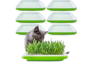 UCandy Pack 6 Seed Sprouter Tray with Drain Holes,Seed Germination Tray Kit BPA Free Nursery Trays,Soil-Free Big Capacity Healthy Wheatgrass Grower Sprouting Container Kit for Home