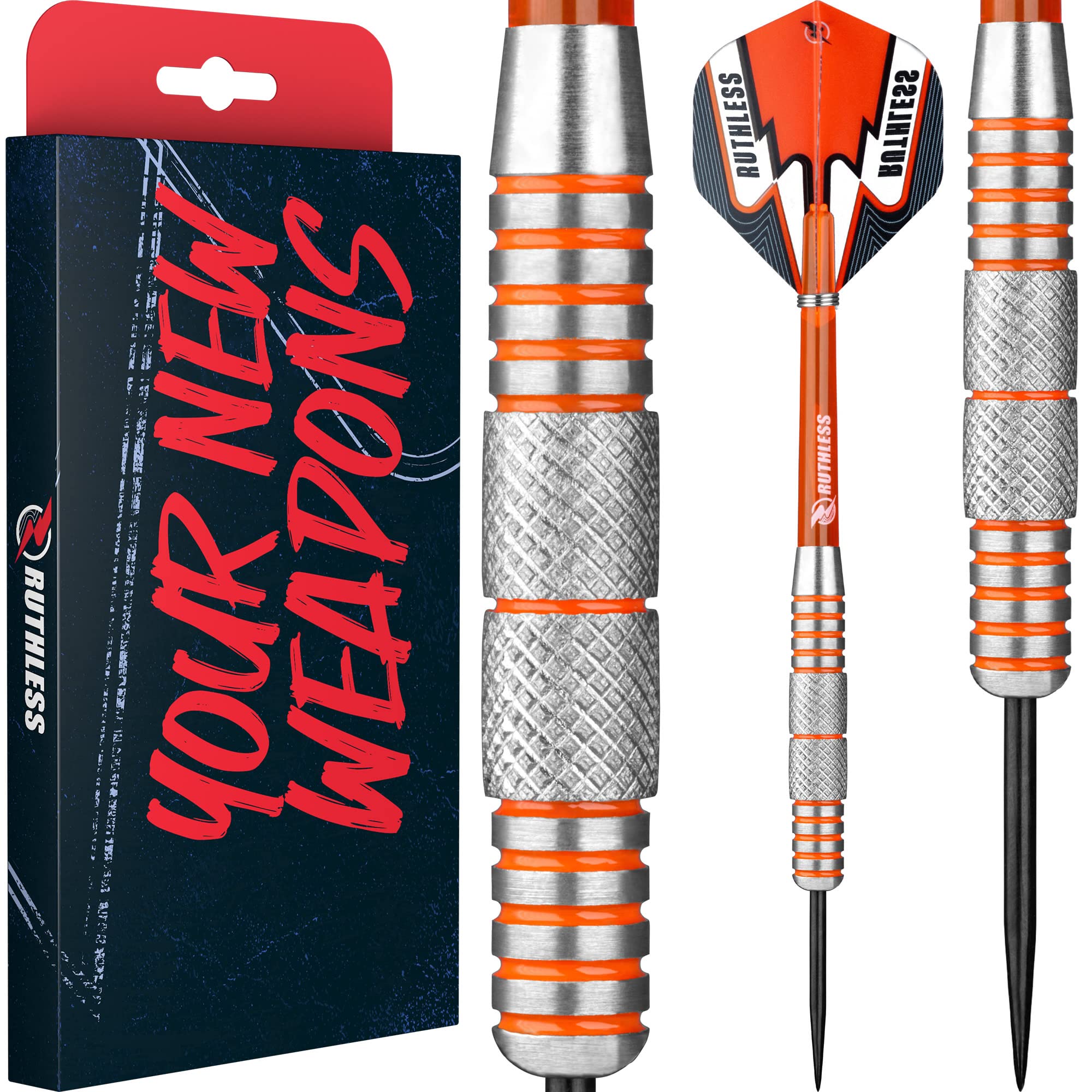 RUTHLESS Tigers Darts | 90% Tungsten Steel Tip Tungsten | Ring & Knurl 30g