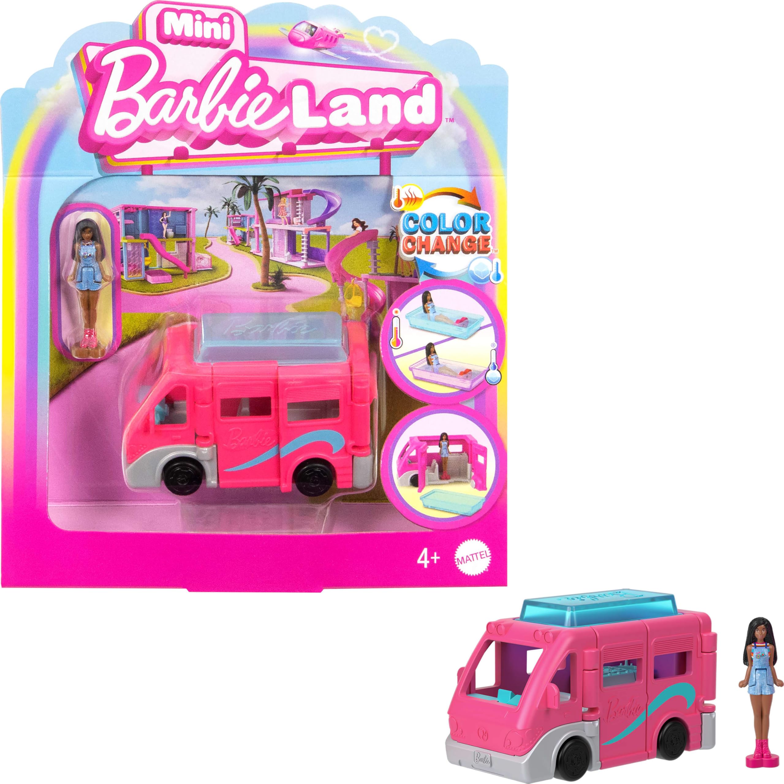 Barbie Mini BarbieLand Doll Toy Vehicle Set, 1/2-inch Doll