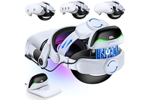 Kawaye Battery Strap for Meta Quest 3S/3/2, 6700mAhX2 Hot-Swap Battery&Charger Station for Oculus Head Strap Extend 4-6Hrs,Dual Dial Adjustable VR Head strap for Weight Balance&Reduce Pressure-MQ4002