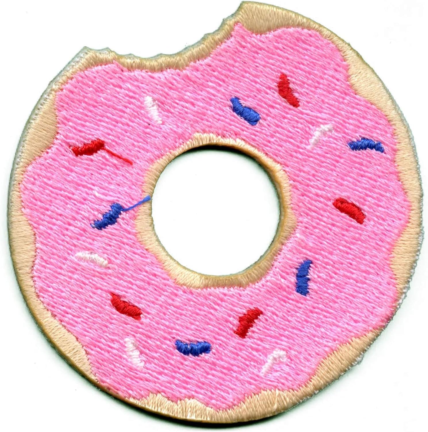 Pink Sprinkle Donut Patch Frosted DIY Iron On Embroidered
