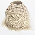 Shaggy Plush Faux Fur Fabric Precut Strips Fluffy Fuzzy Craft Fur for Gnomes Beard Hair Cosplay Costume Dwarf Decoration (Beige, 2x60 inch)