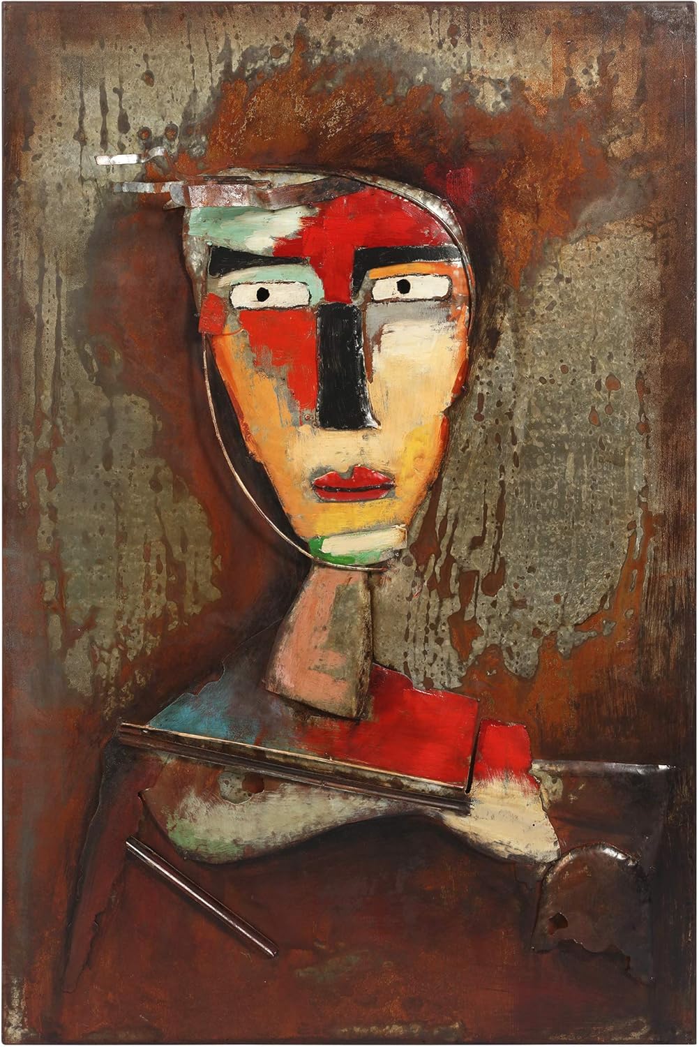 Mixed Media - Empire Art Direct Homme 3 Mixed Media Iron Hand Painted Dimensional Wall Art, 48