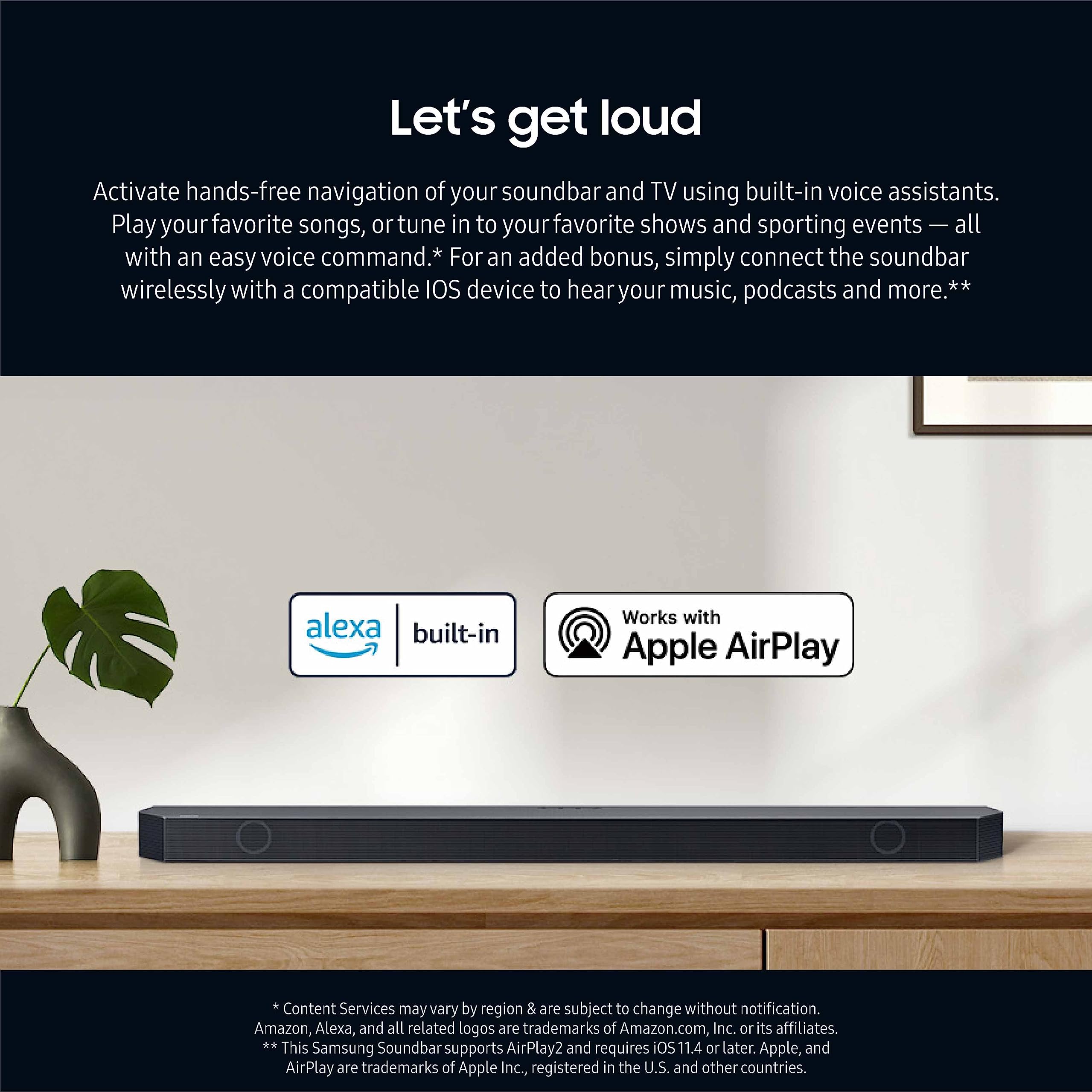 SAMSUNG HW-Q910C 9.1.2ch Soundbar w/ Wireless Dolby Audio, Rear Speaker Included, Q-Symphony, SpaceFit Sound Pro, Adaptive Sound, Game Mode Pro, Airplay 2 with Alexa Built-In