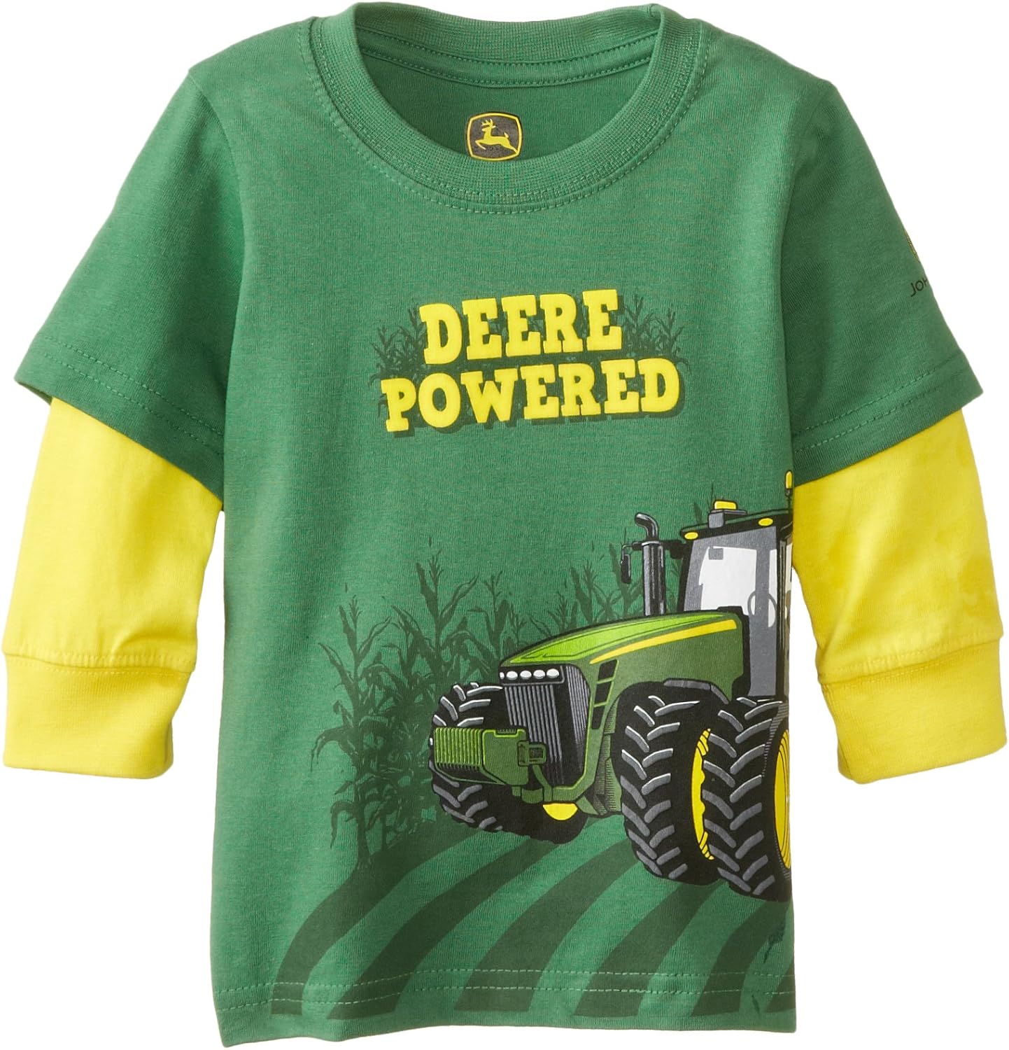 John Deere Baby Boys' Deere Powered Long Sleeve Tee, Green