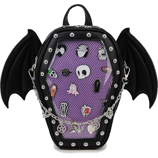 Killstar Sickly Sweet Black Bat Wings Coffin Backpack Amazon.com | Killstar Sickly Sweet Black Bat Wings Gothic  main image 3