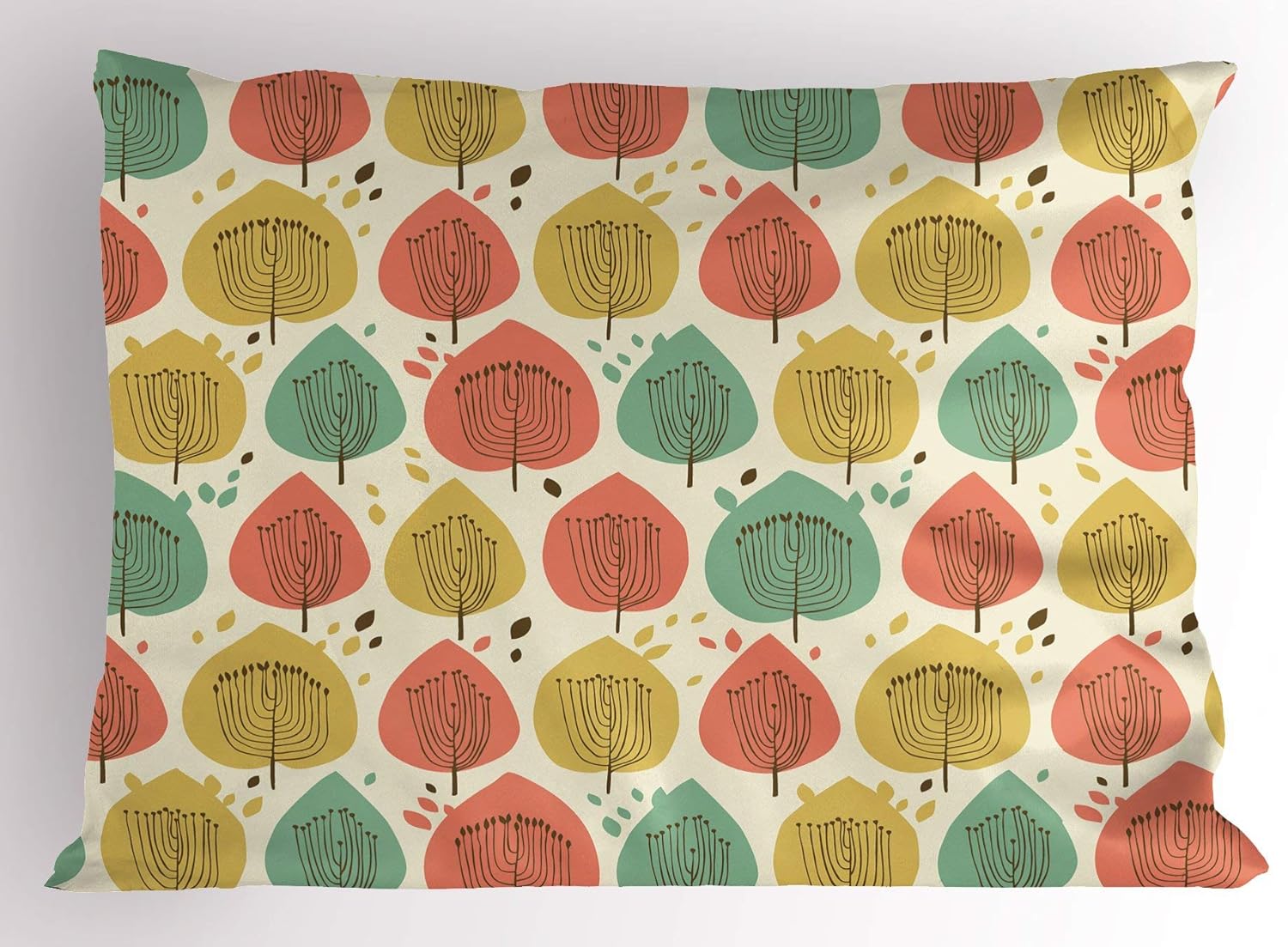 Amazon.com: Doodle Pillow Sham, Scandinavian Style Floral ...