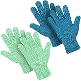 Patelai 2 Pairs Microfiber Gloves for plants Dusting Cleaning Glove Mittens House Cars Blinds Dusting(Blue, Grass Green,Large