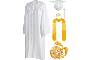 Mukum Matte Graduation Cap and Gown 2024 Set with Tassel Honor Cord Graduation Stoles for High School College Bachelor