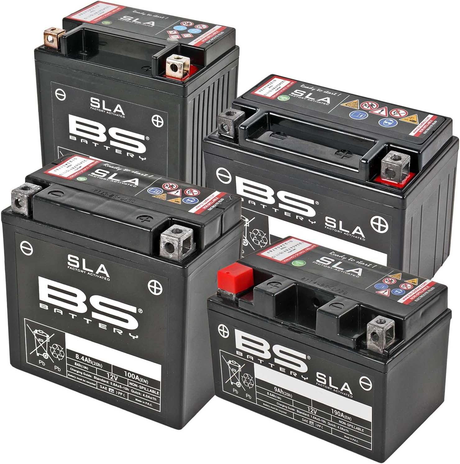 BS Battery YTX12-BS Motorcycle Battery 10Ah Maintenance-Free AGM Pre-Charged