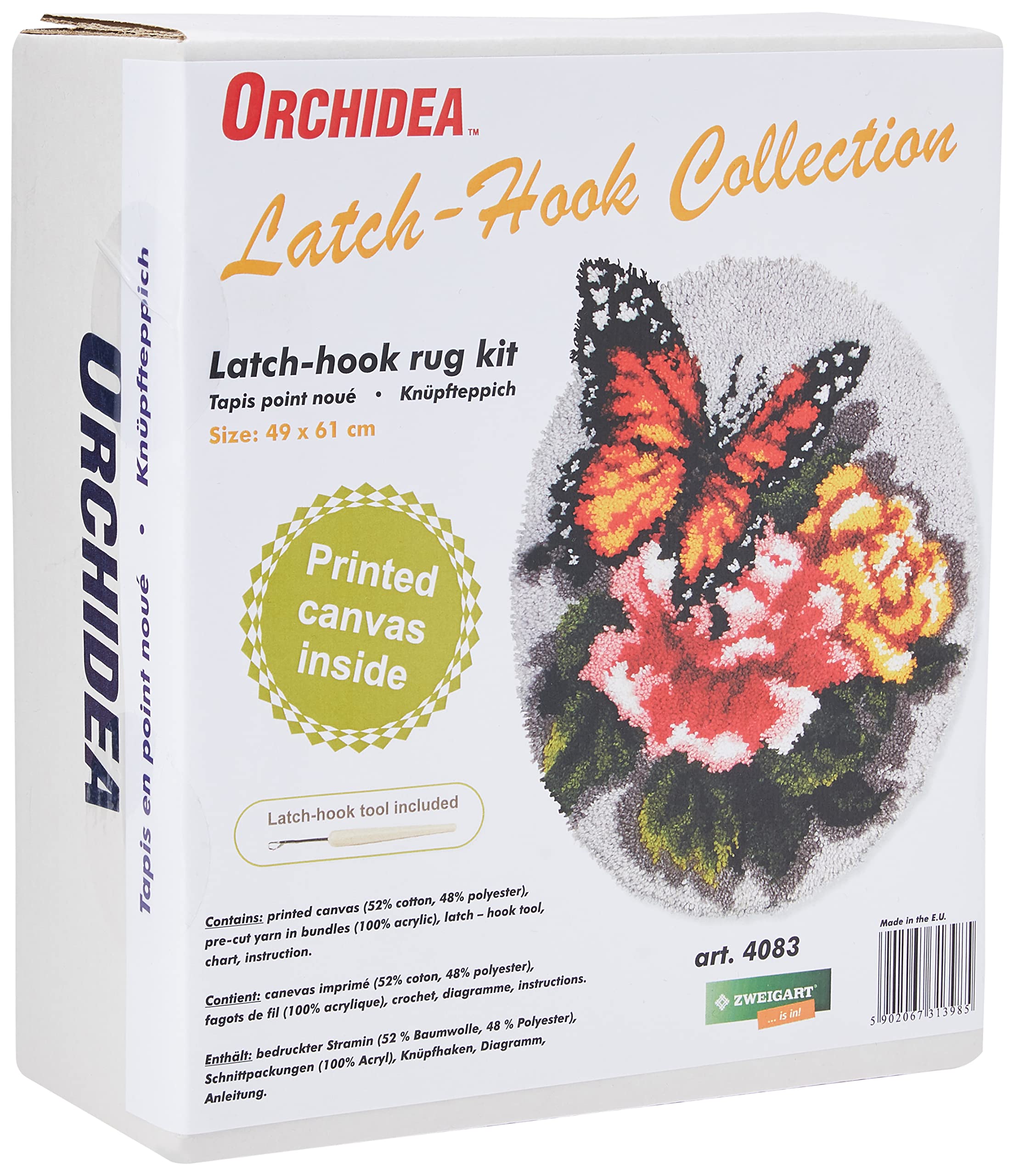 Latch Hook Rug Kit Floral Butterfly