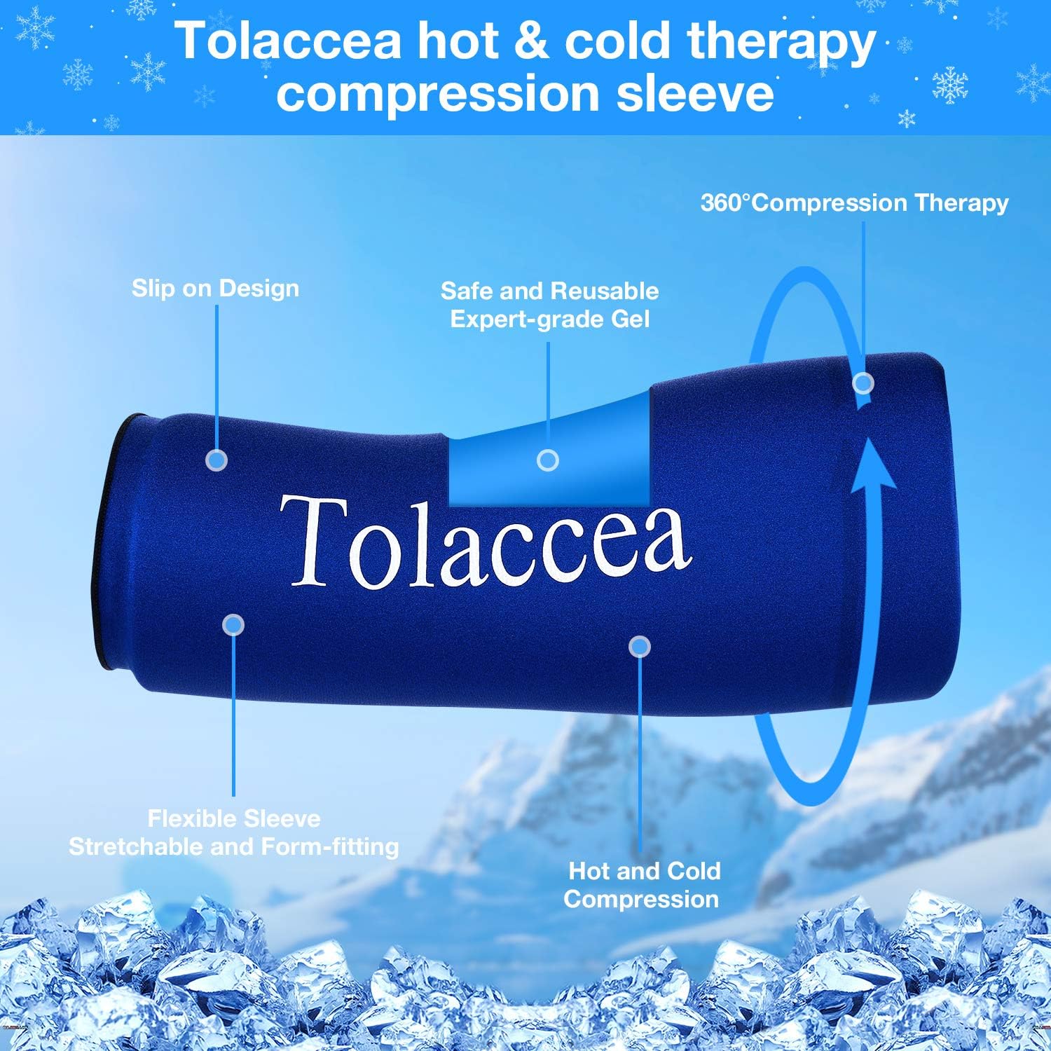 Tolaccea Knee Ice Pack & Elbow Ice Pack Support Brace for Hot & Cold Compress Therapy - Image 4