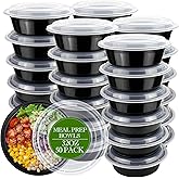 Meal Prep Containers Reusable 32oz - Meal Prep Bowls with Lids 50 Pack, Round Food Prep Bowls for Takeout, Disposable To Go Food Containers, Stackable, Leakproof, BPA-Free, Microwave/Freezer Safe