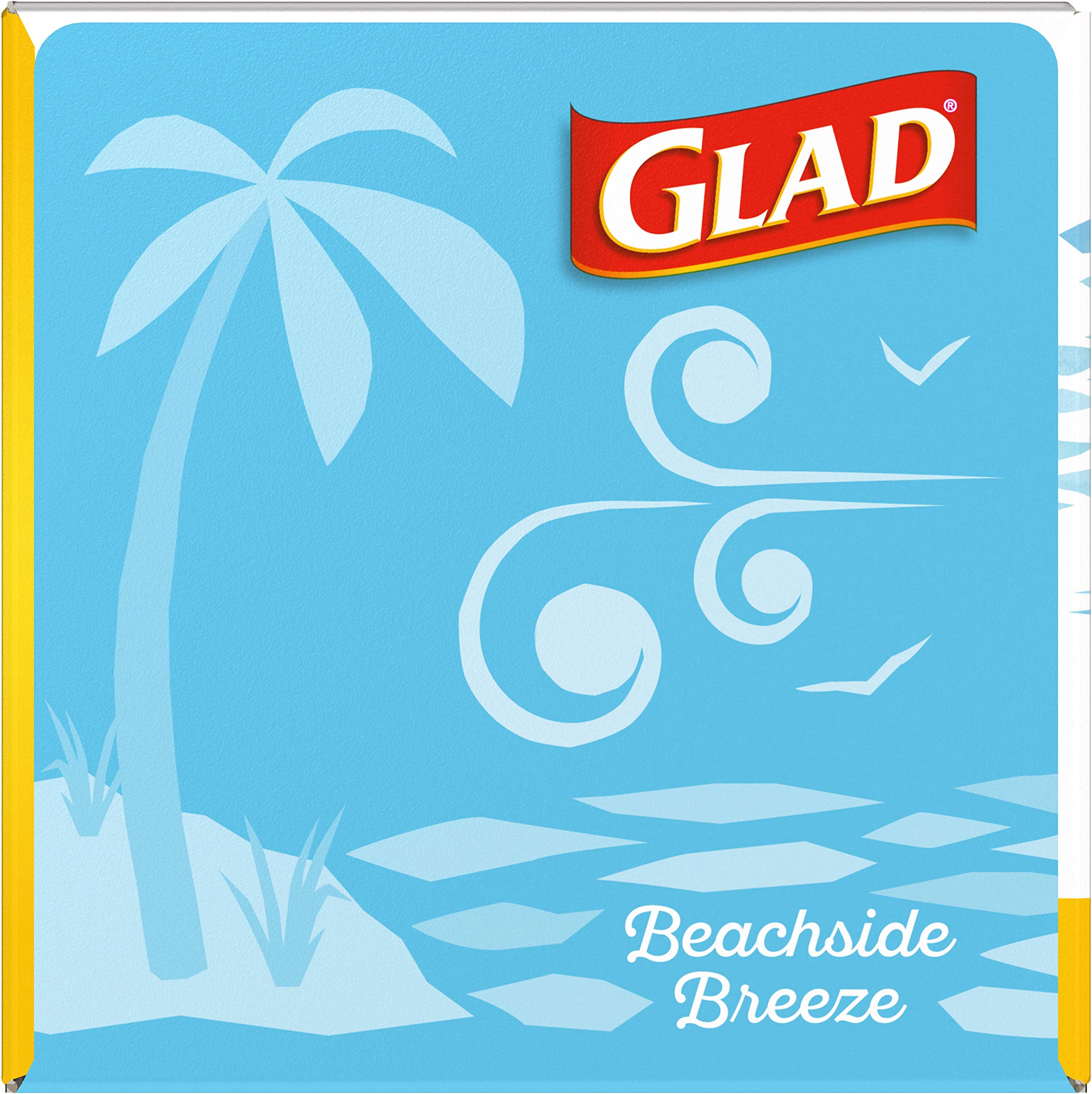 Glad Small Trash Bags 4 Gallon, Febreze Beachside Breeze Garbage Bags, Odor Resistant with Drawstring, 80 Count