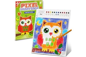 DoodleDoo Animals Mosaic Coloring Book for Kids 5-9,Paint by Number Drawing Kits Party Favors, DIY Arts and Crafts Classroom Activity Supplies, Birthday Gifts for Girls Boys Ages 5 6 7 8 9 10 11 12