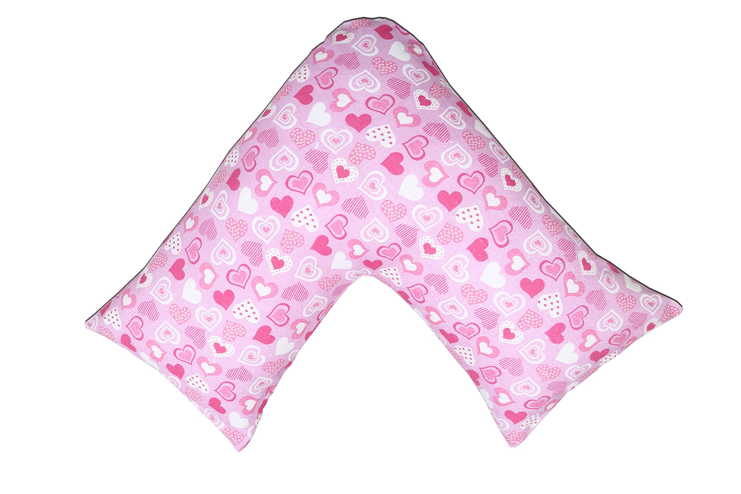 Pure 100% Egyptian Cotton Printed and & None Allergenic,V Shaped Orthopaedic/Pregnancy/Nursing Pillowcase (V-Orchard Pink)