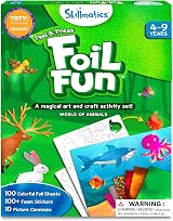 Skillmatics Foil Fun Animals - No Mess Art Craft Kit for Kids 4-9