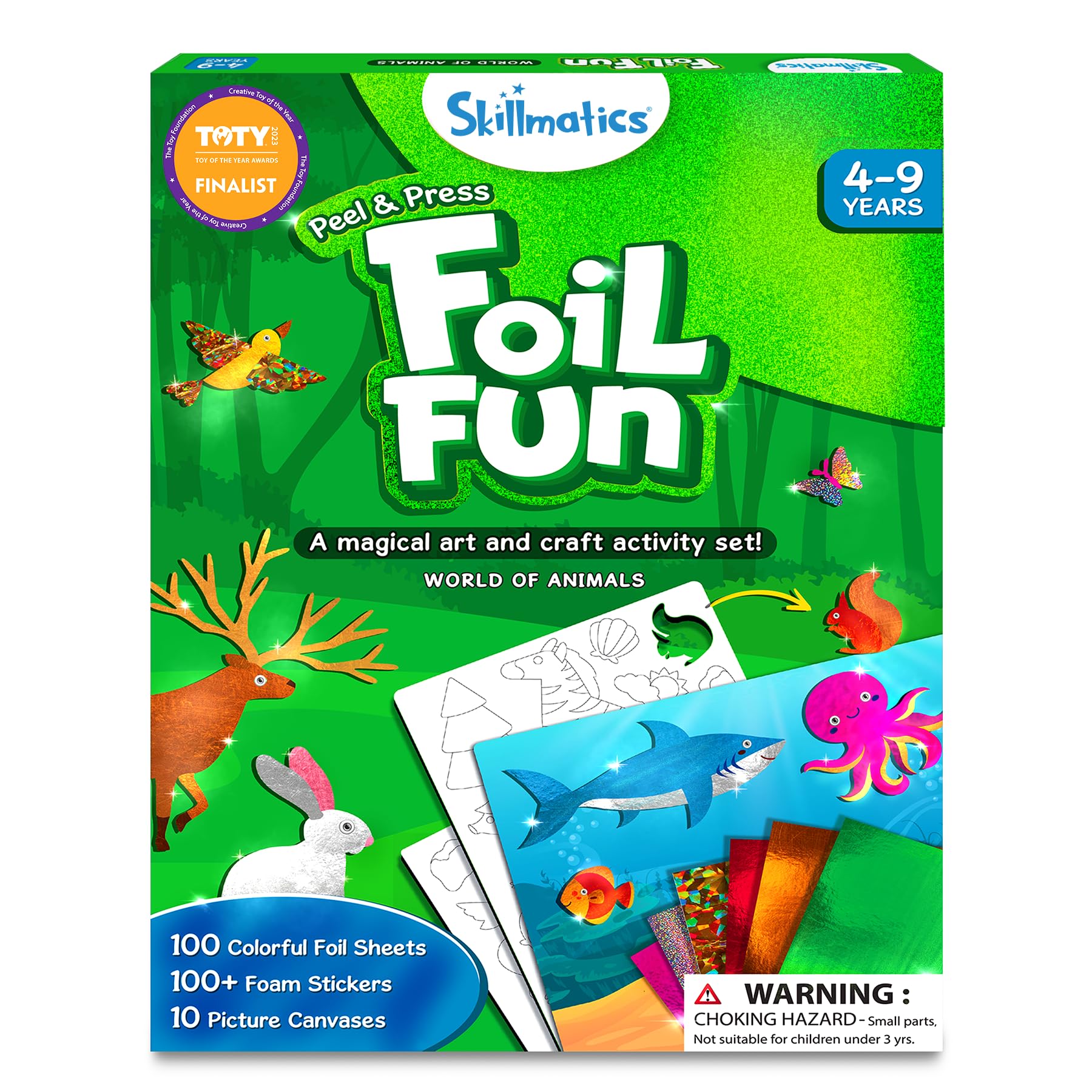 Skillmatics Foil Fun - Animals, No Mess Art for