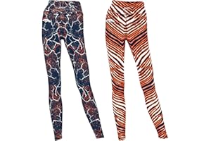 Zubaz NFL Women's 2-Pack Zebra and Marble Powermesh Leggings with Pockets (XS - 3XL)