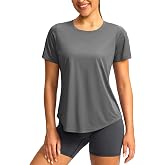Workout Tops for Women UPF 50+ Sun Protection Dry Fit Athletic Gym Shirts | Short Sleeve Tshirts, Crew Neck, Lightweight, Ultra-soft, Quick Dry, Moisture Wicking, Yoga, Running, Hiking Basic Tee