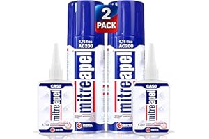 MITREAPEL CA Glue with Activator (2 x1.7oz-2 x 6.7floz)Instant Bond Professional Cyanoacrylate Adhesive and Super Glue Accelerator for Woodworking ,Ceramic,3D Printing,Glass, DIY&Craft, Plastic,Repair
