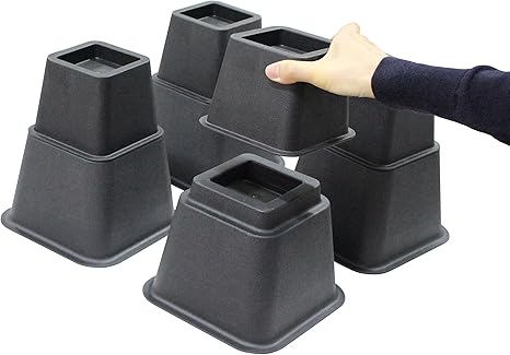 Amazon ジェロニック 8インチ 調節可能 ベッドライザー 3段階の高さ 家具底上げ台 ベッド底上げ台 ベッドリフト 4個セット 寝具 オンライン通販