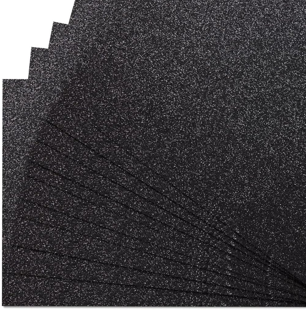Springboard Supplies Black Glitter Card Sheets A4 10-Pack 290gsm
