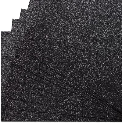 Springboard Supplies Black Glitter Card Sheets A4 10-Pack 290gsm