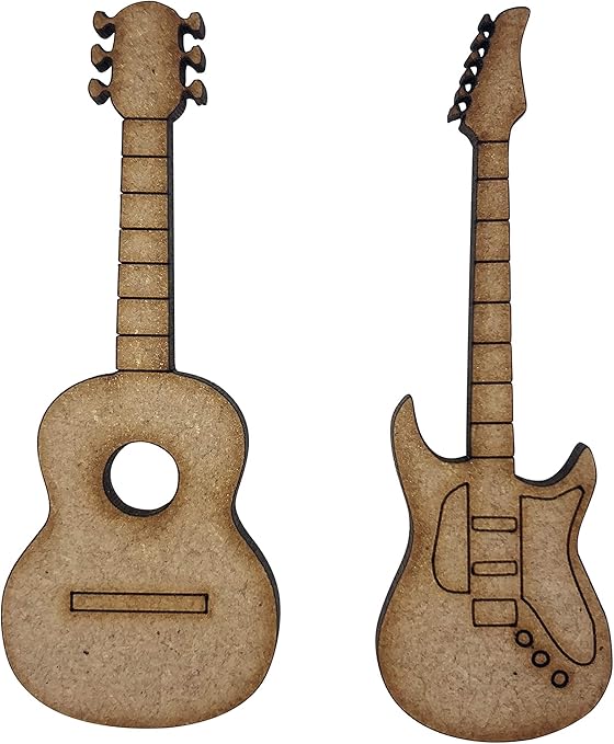 The Crafty Cow 8x Electric Acoustic Guitars 7cm Wood Craft