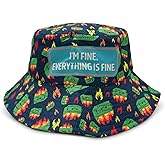 GOOFBALLS Dumpster Fire Novelty Bucket Hat – Funny Summer Hat for Men & Women, Quirky Retro Style for Beach, Festivals & Everyday Fun