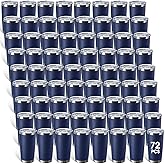 Hsei 72 Pcs Stainless Steel Tumbler Bulk 20 oz Insulated Tumbler Cup Double Wall Vacuum Coffee Mug for Back to School Wedding Birthday Party Coworker Teacher Appreciation Gifts(Navy Blue)