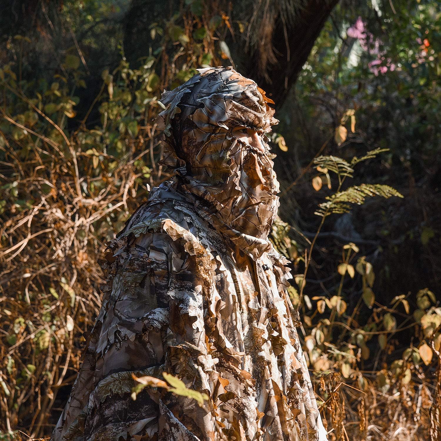 LOOGU Ghillie Face Mask 3D Leafy Ghillie Camouflage Full Cover Headwear Hunting Accessories : Sports & Outdoors