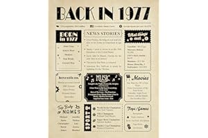 Back in 1977 Large Birthday Card [8x10 Inch] - 48 th Birthday Gift for Women or Men - 48 th Birthday Decoration for Her or Hi