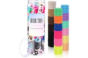 TaShow 500 Count Baby Hair Ties for Infants, Mixed Color, Soft Elastic Ponytail Holders for Toddler Girls, Cotton Baby Girl Hair Ties, 18 Colors