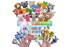 PPXMEEUDC 18 PCS Finger Puppets Set Mini Stuffed Animals for Storytelling Teaching Playtime Schools Birthday Party Gift Favor Supplies